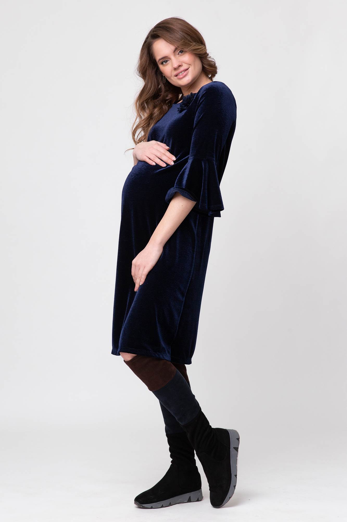 Платье для беременных 09113 синий