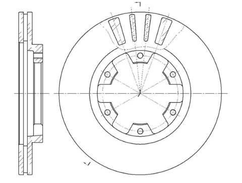 Диск тормозной вентилируемый G-brake  GR-02092