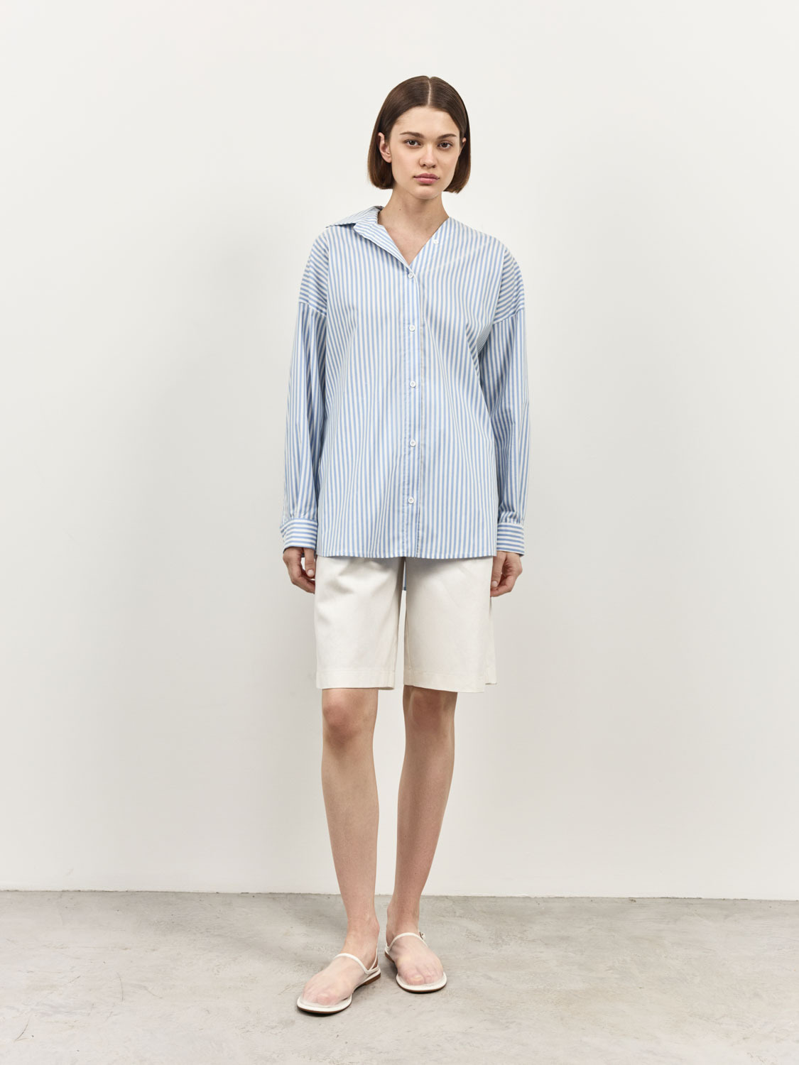 

Рубашка Клэр с асимметрией воротника, Голубой
