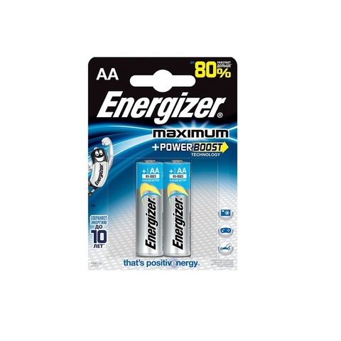 Батарейка Energizer Maximum, тип AA, алкалиновая, 2 шт.