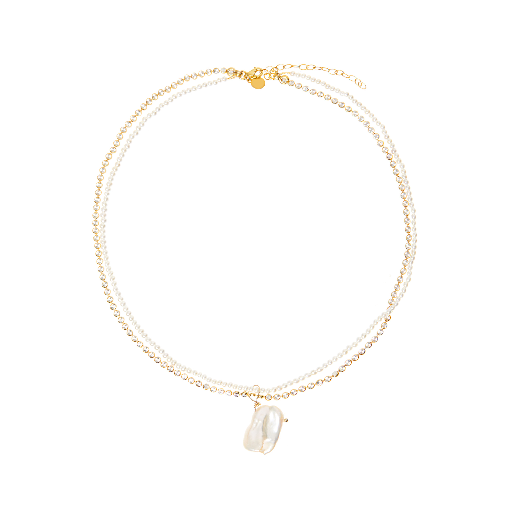 HERMINA ATHENS Колье Sylvia Pearl Layered Necklace