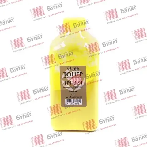Тонер с девелопером БУЛАТ s-Line TN-321 для Konica Minolta bizhub C224, C284, C364e (Жёлтый, банка 482 г)