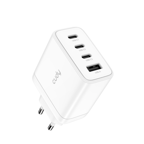 Cudy - Сетевое зарядное устройство мощностью 65 Вт с четырьмя портами и поддержкой технологии GaN CH70