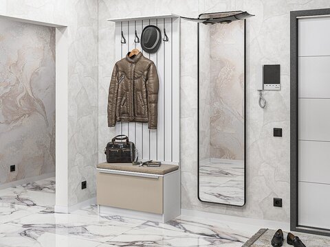 Прихожая Стиль-01 Silky Grey Белый