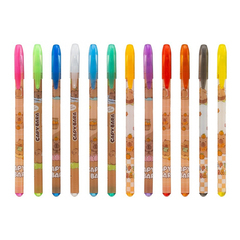 
          Ручка гелевая, Basir, цветные чернила, серия "Капибара", с блёстками, 12 шт