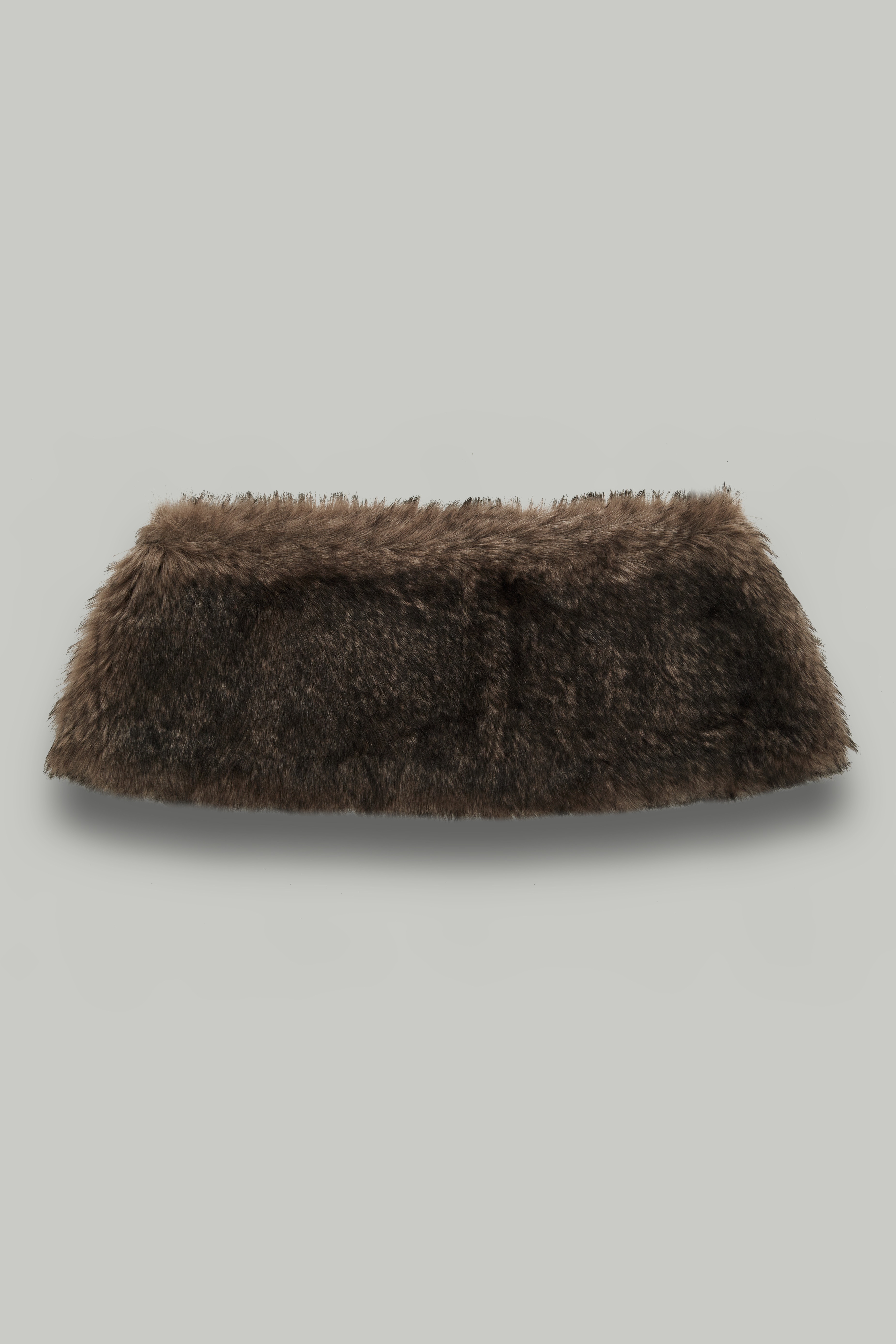 Меховая накидка из искуственного меха, темно-коричневый