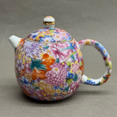 Чайник Цветы, фарфор, 200мл