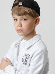 джемпер  для мальчика  КР 302798/св.серый меланж к634