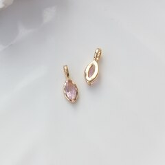 Подвеска Маркиз со светло-розовым фианитом, 14*5 мм, позолота, П405