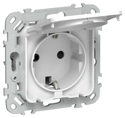 FLITE Роз. с з/к/ш кр б/к 16А IP44 РСшкр11-1-44-ФлБ бел. IEK