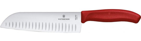 Нож кухонный Victorinox Swiss Classic (6.8521.17B) стальной сантоку лезв.170мм прямая заточка красны