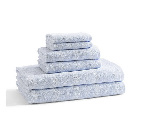 Полотенце 41х71 Kassatex Wavy Whisper Blue голубое