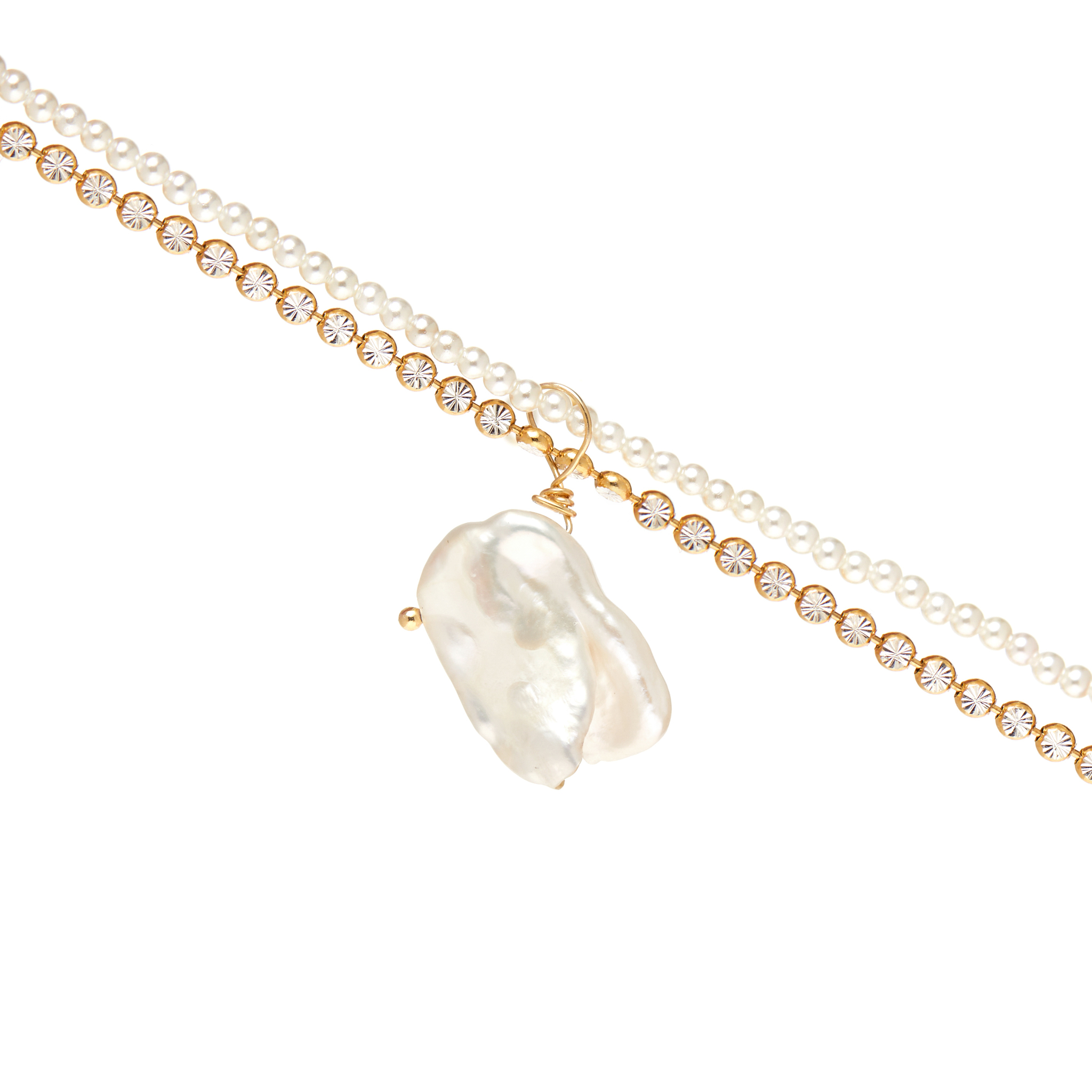 HERMINA ATHENS Колье Sylvia Pearl Layered Necklace hermina athens браслет tiny moon vintage pearl bracelet