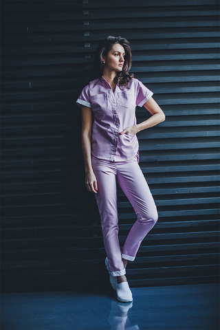 Брюки женские м593 сансара лиловый142/белый