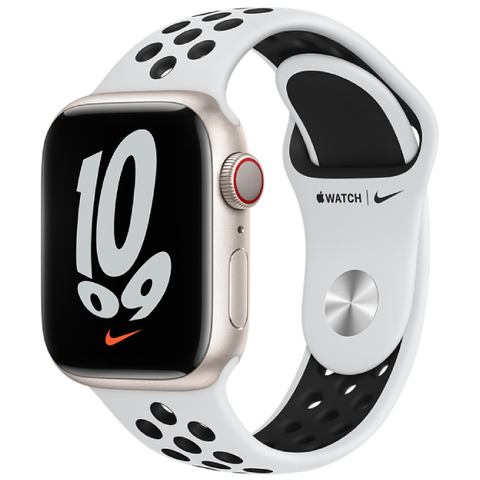 Ремешок Apple 45 mm Pure Platinum/Black Nike Sport Band - Regular