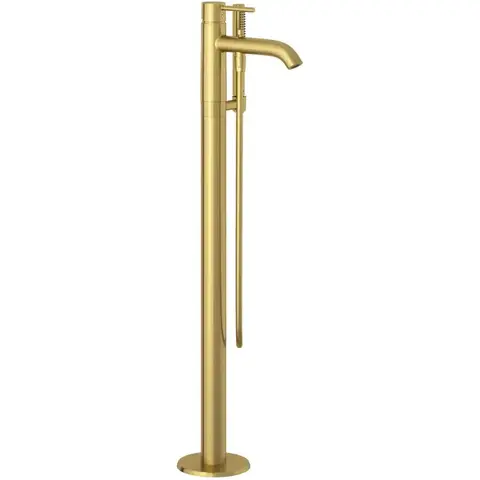 Kludi 38590N076 Kludi BOZZ Однорычажный смеситель для ванны и душа,  для отдельно стоящих ванн, брашированное золото