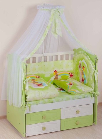 Комплект в кроватку для новорожденного «Мишки на радуге»