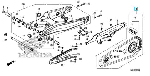 Honda Комплект цепь + звезды (525-16&42T) CRF 1000 2016-2022 06406-MJP-G50