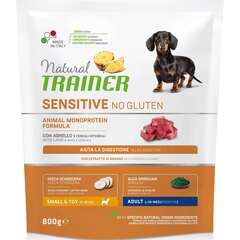 Сухой корм для собак TRAINER Natural Sensitive No Gluten, при чувствительном пищеварении, гипоаллергенный, ягненок (для мелких пород)