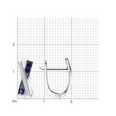 2021127-3 - Серьги из белого золота с бриллиантами и сапфирами