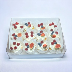 Коробка под капкейки с пластиковой крышкой 310*235*100 мм (12) (белая/белая) гофрокартон НОВИНКА