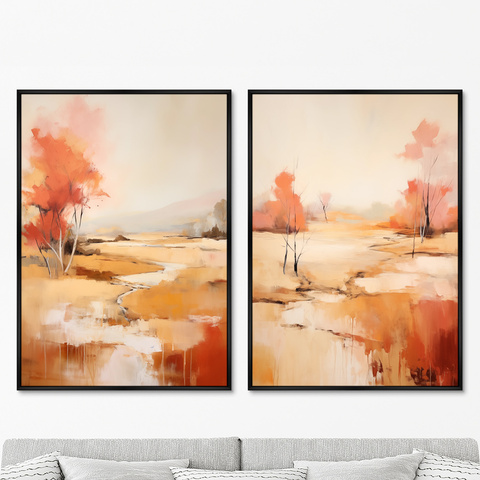 ArtNoMore - Набор из 2-х репродукций картин на холсте Landscape Collection, Autumn, 2024г.