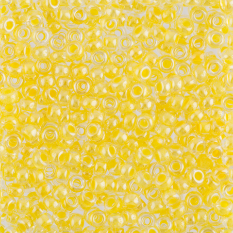 Бисер Preciosa, желтый с цветной линией внутри (38186), 10 г