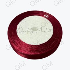 Лента атласная 1,5 см 25 ярдов (бордовая) №037