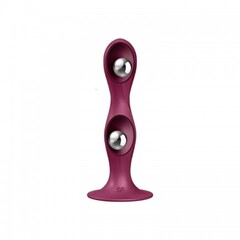 Утяжелённый фаллоимитатор Satisfyer Double Ball-R (17,9×7,6 см) бордовый