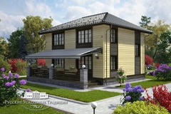 Проект двухэтажного дома "Марсель" 147 кв.м. с открытой террасой