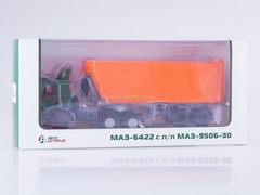 MAZ-6422 with tipper semitrailer MAZ-9506-30 green-orange 1:43 AutoHistory