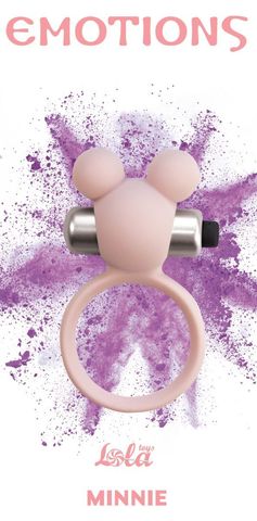 Розовое эрекционное виброколечко Emotions Minnie Light pink