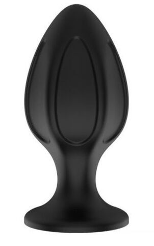 Черная малая силиконовая анальная пробка с вертикальными бороздками - Свободный ассортимент 3306-01