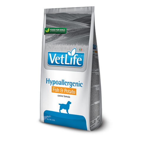 Сухой корм Farmina Vet Life Dog Hypoallergenic с рыбой и картофелем для собак с пищ.аллергией,2кг