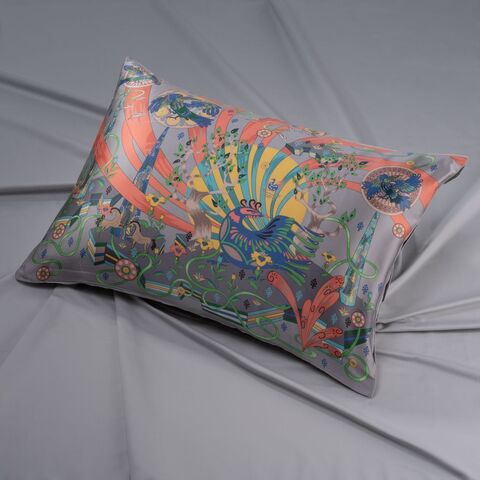 Наволочка 50x70 Mollen Алконост светло-серая шелковая