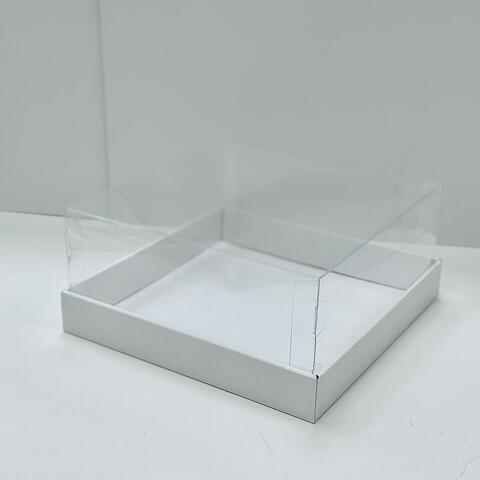Коробка для торта 25х25х12 см с прозрачной крышкой