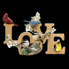 Силиконовый молд № 489 LOVE ( с птицами)