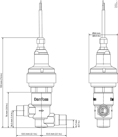 Клапан терморегулирующий с электроприводом CCMT 2 Danfoss 027H7200