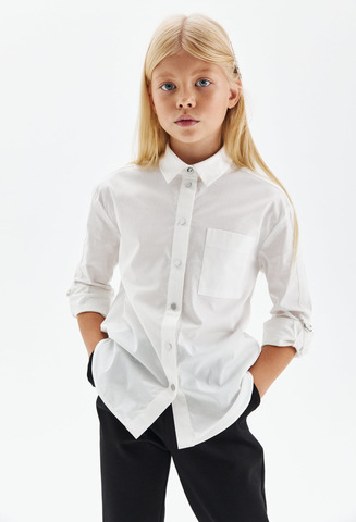 Блузка длинный рукав на кнопках SSFSMG-129-22605-201