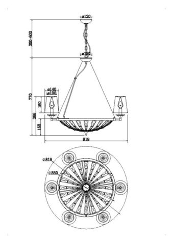 Подвесной светильник Maytoni Pantheon H021PL-06CH