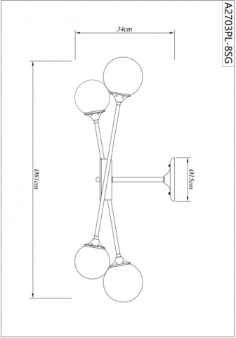 Потолочная люстра Arte Lamp MARCO A2703PL-8SG