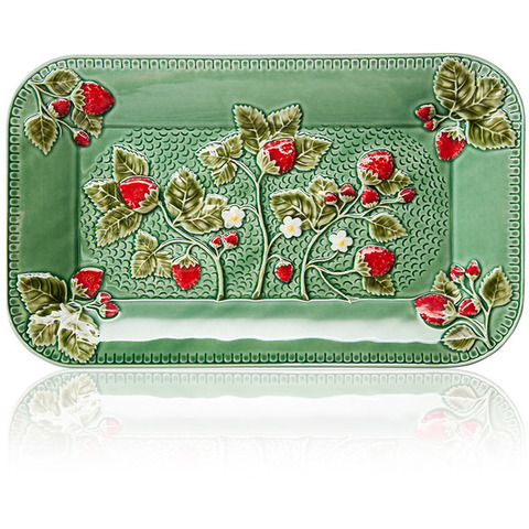 Блюдо прямоугольное Bordallo Pinheiro Земляника 34х21см