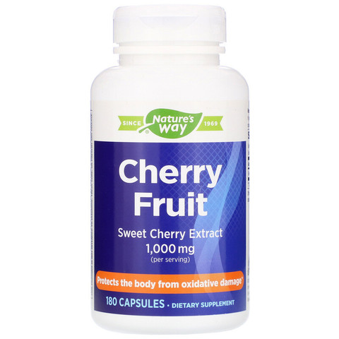 Nature's Way, Cherry Fruit, экстракт черешни, 1000 мг, 180 капсул