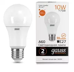 Лампа Gauss LED Elementary A60 10W E27 880 lm 3000K 23210