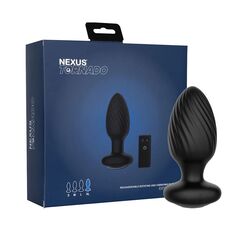 Черная анальная вибровтулка Nexus Tornado Extra Large с функцией вращения - 