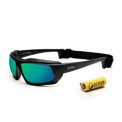 Очки Ocean Paros чёрные матовые/зелёные линзы