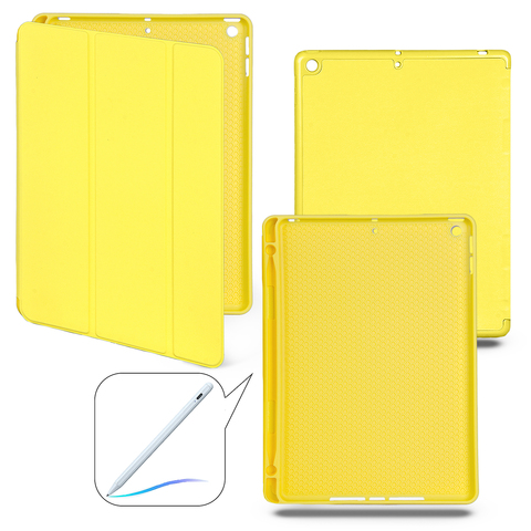 Чехол книжка-подставка Smart Case Pensil со слотом для стилуса для iPad 7, 8, 9 (10,2”) - 2019-2020-2021 (Желтый / Yellow)