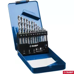 ЗУБР ПРОФ-А, 13 шт, (1.5-6.5 мм), сталь Р6М5, класс А, мет.бокс, набор сверл по металлу, Профессионал (29625-H13)