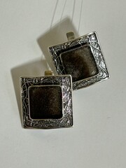Пиония (серьги из серебра)