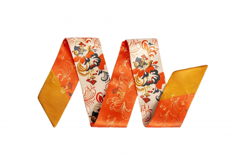 Шелковый твилли шарф Mollen Золотая поляна